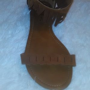Brown Fringe Sandals